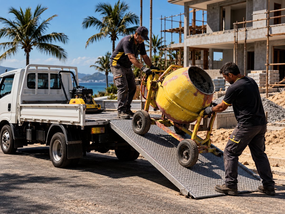 Entrega de equipamento na obra